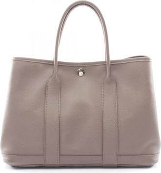 Herm&egrave;s Garden Beige Epsom Leather Handbag Tote Bag (Pre-Owned)