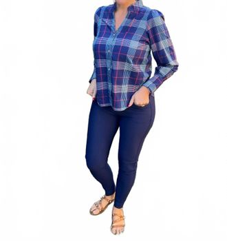 Hatley Olivia Blouse In Patriot Blue Plaid
