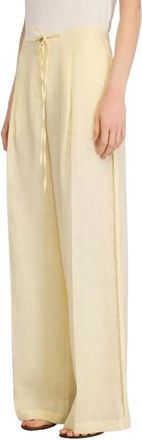 Semicouture Wide Broeken - Dames - Wijde Broeken - Geel - L - Leer - Broeken