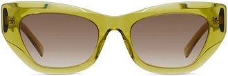 Givenchy City 54mm Cat Eye Sunglasses in Shiny Light Green /Brown at Nordstrom