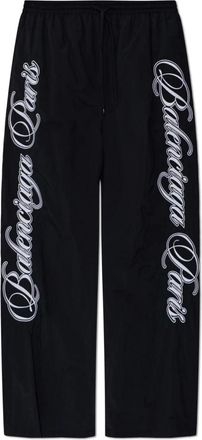 Balenciaga Omkeerbare Trainingsbroeken Met Logo - Heren - Sweatpants - Zwart - M - Polyester - Broeken