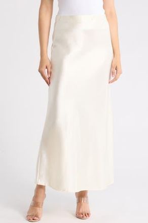 Renee C Satin A-Line Skirt in Light Butter at Nordstrom Rack, Size X-Large