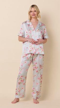 The Cats Pajamas Silk Short-Sleeved Pajama in Morning In Kyoto at Nordstrom, Size X-Small