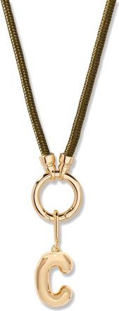 Brook & York Kai Initial Charm Necklace in Gold/Olive C at Nordstrom