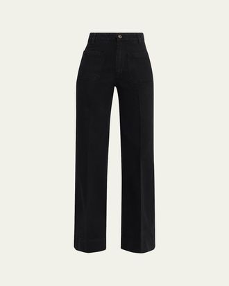 Victoria Beckham Alina Patch-Pocket Straight-Leg Jeans