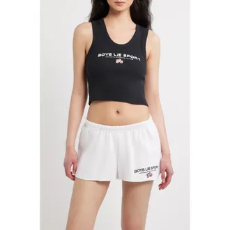 Boys Lie Randy Graphic Ribbed Tank in Black at Nordstrom, Size X-Small/small