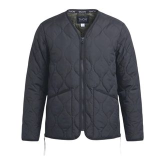 TAION Taion - Military Zip V-hals Donsjack - Heren - Jassen - Zwart - Maat: L Zijde