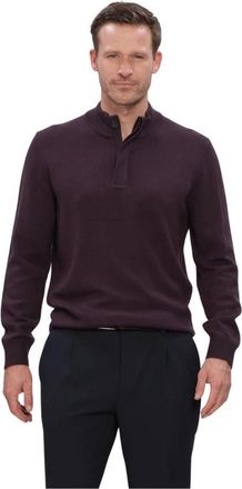 Stefano Lauran Double Knit Zip - Heren - Ronde hals truien - Paars - M - Leer - Truien & Vesten