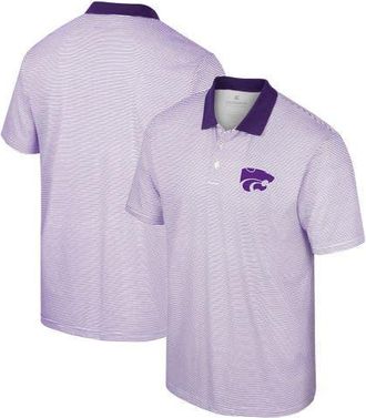 Colosseum Mens Colosseum White/Purple Kansas State Wildcats Print Stripe Polo at Nordstrom, Size Xx-Large