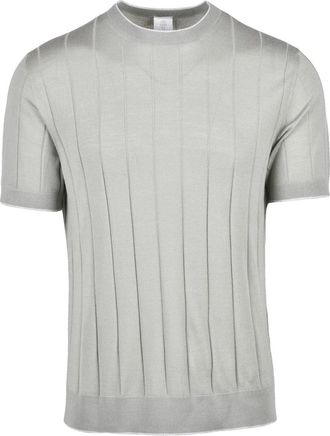 Eleventy Green Men Wool Crew Neck Knit Top