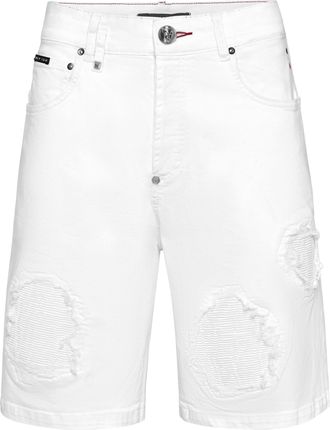 Philipp Plein Denim Shorts Formentera Skull