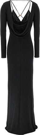 Elisabetta Franchi Gowns, female, Black, Size: L Abito Red Carpet