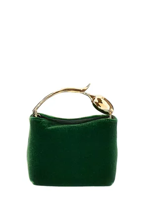 Erdem Green Micro Bloom Velvet Handbag