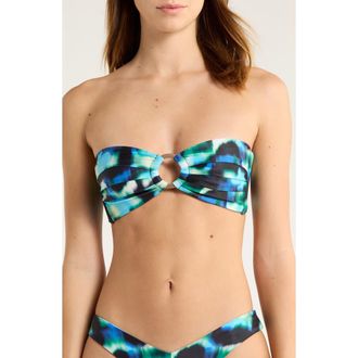 Kulani Kinis Strapless Bandeau Bikini Top in Ocean Mischief at Nordstrom, Size X-Small