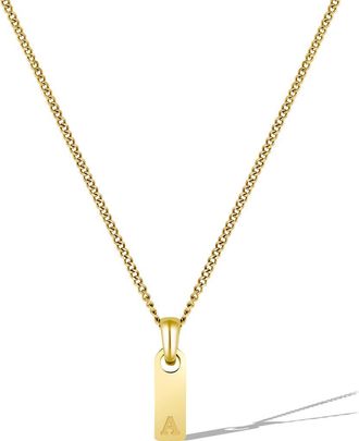 Vincero Mens Initial Pendant Necklace in Gold - A at Nordstrom