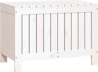 vidaXL Caja de almacenaje jardín madera de pino blanco 76x42,5x54 cm Vidaxl