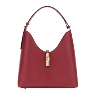 Furla Tassen, Dames, Rood, ONE Size, Leer, Goccia M Hobo Bag