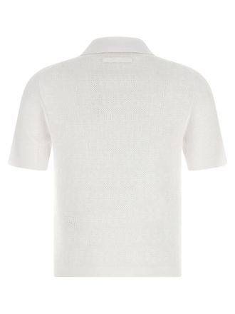 Tory Burch Pointelle Viscose Polo Shirt - White