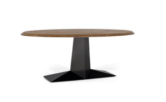Giner&Colomer Mesa de comedor madera de acacia natural y hierro negro 200cm