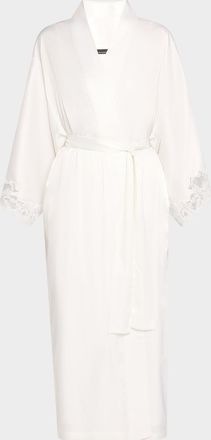 Natori Peony Glamour Lace-Trim Robe
