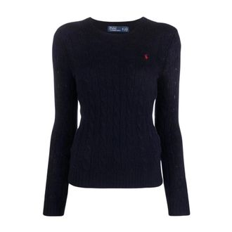 Polo Ralph Lauren Rondgebreide trui - Dames - Ronde hals truien - Blauw - XS - Wol - Truien & Vesten