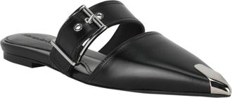 Alexander McQueen Punk Pointed Toe Flat in Black Silver at Nordstrom Rack, Size 7Us / 37Eu