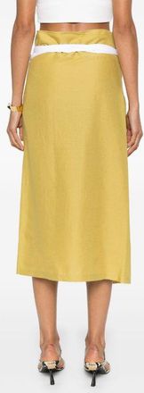 Fabiana Filippi Womens Falda Midi Cruzada De Lino Ss24 W