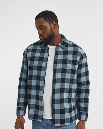 Jacamo Brushed Buffalo Check Zip Overshirt