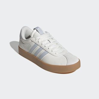 adidas Sneaker ADIDAS SPORTSWEAR VL COURT 3.0, Damen, Gr. 38,5, core wei&szlig;, halo blau, gum 3, Leder, Synthetik, Schuhe Sneaker, inspiriert vom Design des adid