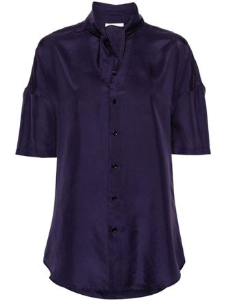 Christophe Lemaire Zijden blouse met sjaaldetail - Paars