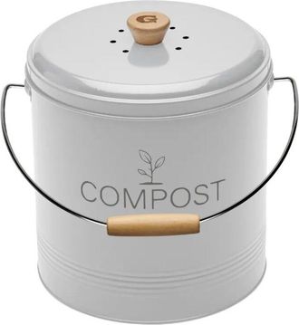 Guillouard Cubo Redondo Blanco De Compostaje De 8 Litros - 040616 - Guillouard