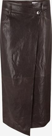 Brunello Cucinelli Mittellanges Wickelrock aus Leder