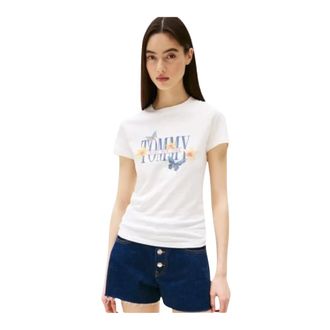 Tommy Jeans TShirt MC coton logo - - Tops - Donna - Bianco - XS