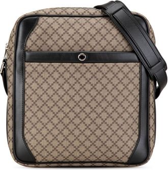 Gucci 2000-2015 Diamante gecoate canvas Zip crossbodytas - Bruin