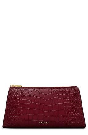 Radley London Glasshouse Croc Embossed Clutch in Cranberry at Nordstrom Rack