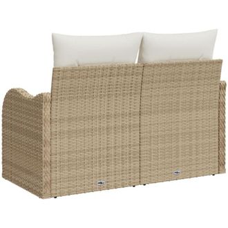 vidaXL Sof&aacute; De Jard&iacute;n Con Coj&iacute;n Beige 121 X 62 X 69 Cm Rat&aacute;n Sint&eacute;tico Vidaxl