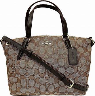 Coach Signature Canvas Leather Shoulder Bag