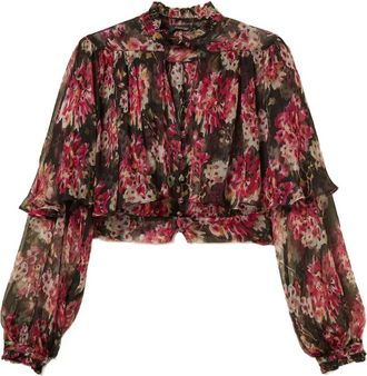 Twin-Set Camicia a fiori con ruches - Rosa