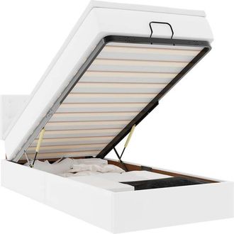 vidaXL Cama Otomana Colch&oacute;n Cuero Sint&eacute;tico Blanco 100x200cm Vidaxl