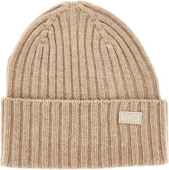 Weekend by Max Mara Virgin wool beanie hat with logo patch Woman One Size