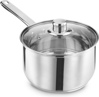 Lewis's Stainless Steel Saucepan 20cm - Silver | TJ Hughes