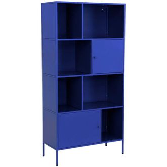 Sweeek Buffet, industrial metal storage unit with 8 compartments Blue 80x35x160.5 cm - Oklahoma