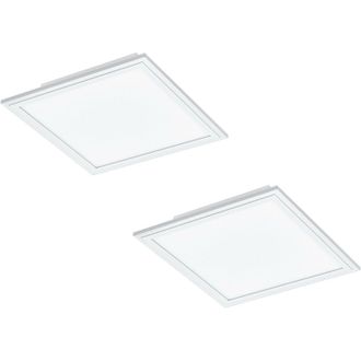 Loops 2 PACK Wall / Ceiling Light White Aluminium 300mm Square Panel 16W LED 4000K