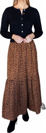 Emerson Fry Shirred Skirt In Vintage Leopard