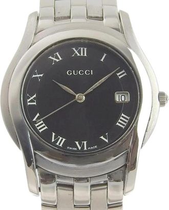 Gucci Pre-owned 5500M Roestvrijstalen Horloge - Heren - Vintage Horloges - Zwart - ONE Size - Vintage