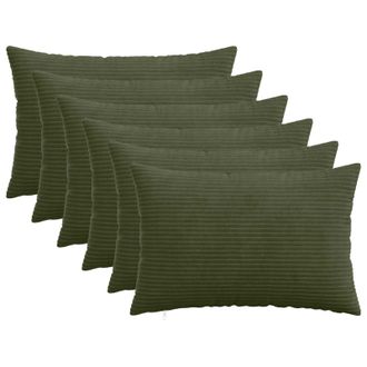 vidaXL Federa 6 Pcs Heerlen Verde 50 X 80 Cm Corduroy Vidaxl
