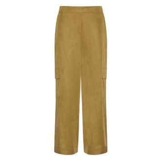 Elena Miro Wide Trousers, female, Brown, Size: L 028 Senape Pantalone