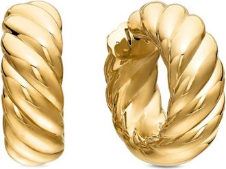 David Yurman Orecchini a cerchio Sculpted Cable in oro giallo 18kt (25mm)