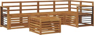 vidaXL Conjunto De Sof&aacute;s De Exterior 6 Uds. Natural Poli&eacute;ster Vidaxl
