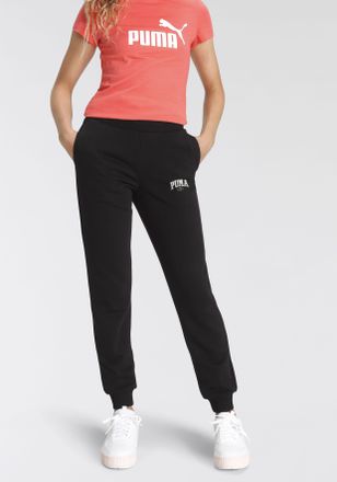 Puma Trainingshose PUMA SQUAD SWEATPANTS FL G, Damen, Gr. 128, N-Gr, schwarz (puma schwarz), Fleece, Obermaterial: 66% Baumwolle, 34% Polyester, bedruckt, 
